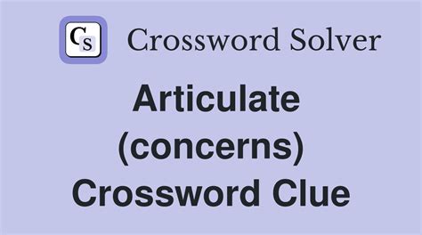 concern crossword clue